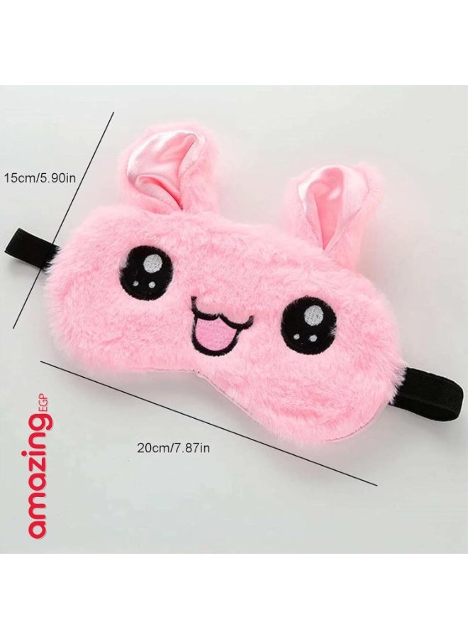 amazing.EGP AmazingEGP | Cute Cartoon Rabbit Sleep Eye Mask, Polyester and Cotton, Adjustable Strap, Multicolor, Lightweight and Breathable, for Home, Travel, Office Naps (PINK) - Image 3